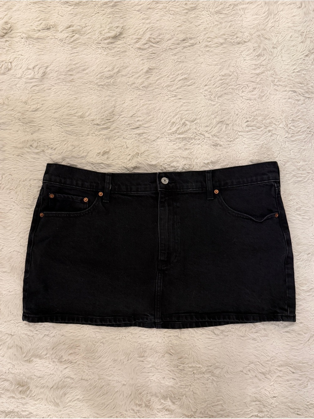 Abercrombie & Fitch Black Denim Mid-Rise Mini Skirt